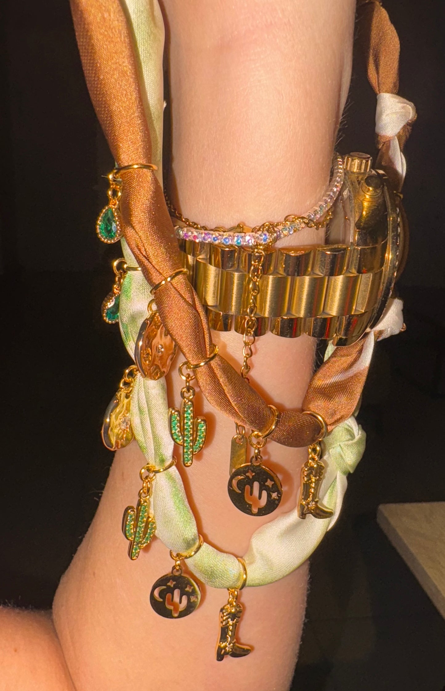 Collier CACTUS marron