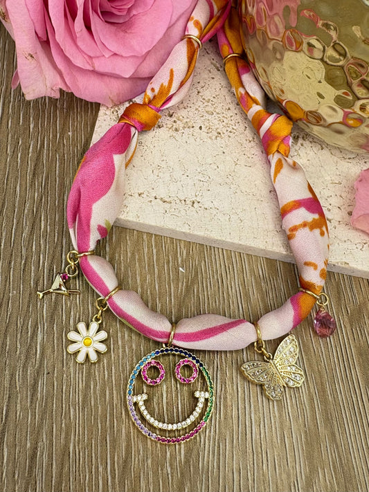 Collier SMILE orangé