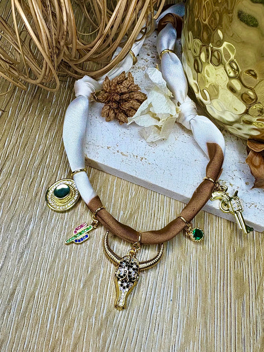 Collier COW-BOY marron