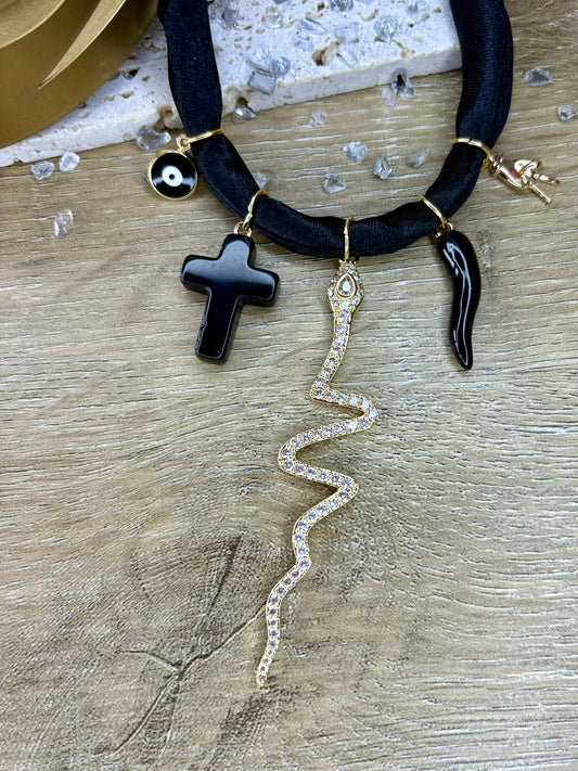 Collier BLACK SERPENT noir