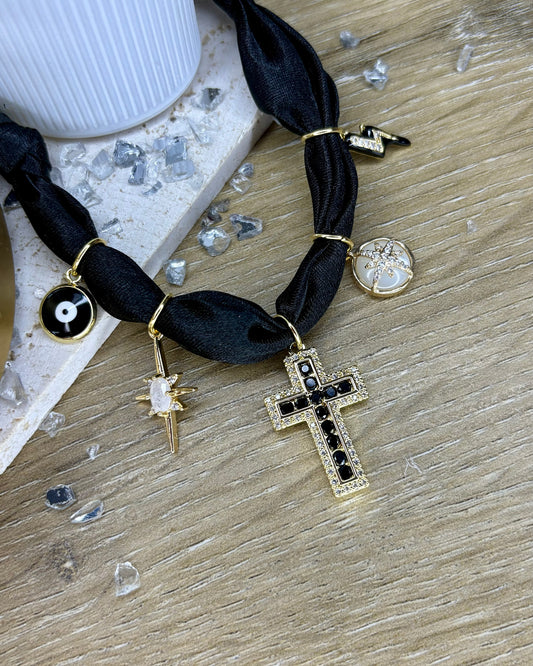 Collier CROIX NOIR noir